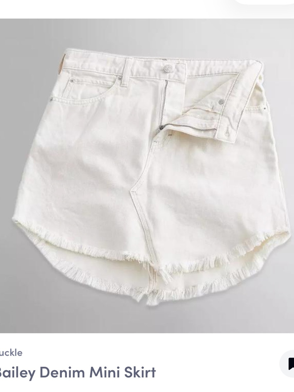Free people ecru Denim Mini Shorts with Frayed Hem. Size 26